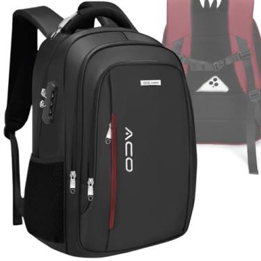Imagem de Mochila Bolsa Masculina Feminina Notebook Anti Furto Reforçada Semi Impermeável Escolar Faculdade Trabalho Viagem Resistente Executiva Cabo De Aço Saída Usb SAÍDA Fone DE OUVIDO (PRETO)