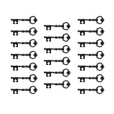 Imagem de 20 peças Vintage Key Shape Drawer Handles 5.27" Comprimento Puxadores Decorativos Puxadores Antigos para Caixa de Presente Jóias Caixa de Madeira Artesanato Baú(Black)