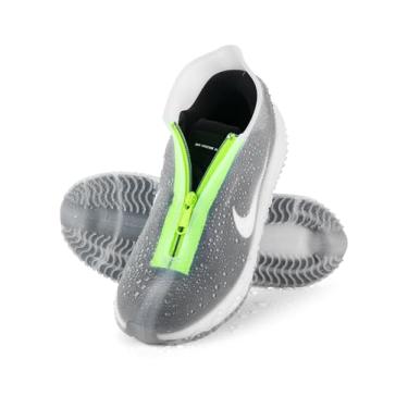 Imagem de HTHOY&GOWY Capas impermeáveis para sapatos – Capas de silicone para sapatos de chuva com zíper, reutilizáveis, dobráveis, antiderrapantes, laváveis, protetores de sapatos, galochas para crianças, homens e mulheres