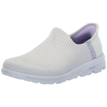 Imagem de Skechers Tênis feminino Go Walk Travel Tahiti Sunset Hands Free Slip-ins, Off-white, 7