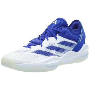 Imagem de adidas Tênis de basquete unissex adulto Adizero Select 2.0, Branco/azul claro/branco, 34/35 BR
