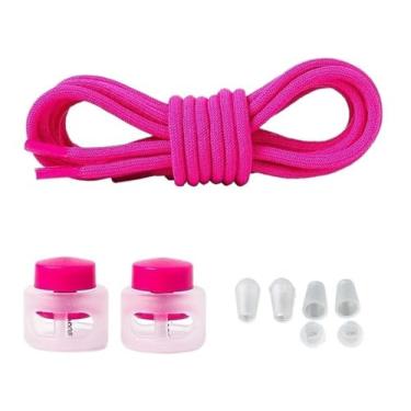 Imagem de Elastic Laces Sneakers Round Rubber Bands No Tie Shoelaces Unisex Basketball Shoe Laces Children Free Tie Shoestrings(Rose red)