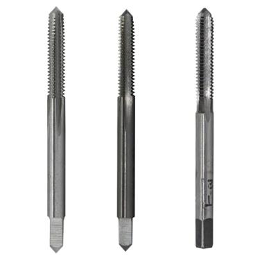 Imagem de Drill America DWT Series Qualtech Conjunto de torneiras manuais de aço de alta velocidade, acabamento não revestido (brilhante), redondo com haste de extremidade quadrada, tamanho 14-20 (pacote com 1)
