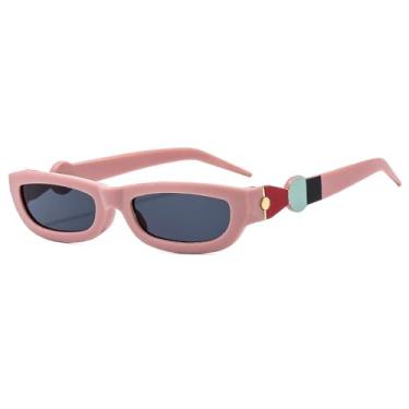 Imagem de JRLLFD Óculos de sol quadrados femininos retro vermelho pequeno óculos quadro masculino ao ar livre ciclismo pesca protetor solar sunnies, 2, um tamanho