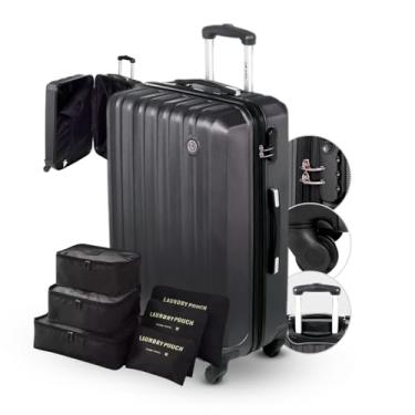 Imagem de Mala de Viagem Sestini Com Kit Organizador Padrão ANAC, com Cadeado Integrado, Rodas 360° em ABS Reforçado To-Go (Grafite, Média)