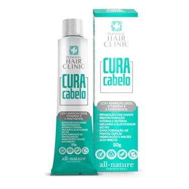 Imagem de All Nature Personal Hair Clinic Cura Cabelo, Tratamento Reparador com Aminoácidos, Vitamina E e Pantenol, 50g