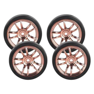 Imagem de EHJRE 4 Peças Substituições de Pneus de Drift Rc 31mm de Diâmetro Bons Pneus de Drift de Rally para Repalces de Caminhão de Drift Elétrico Rc 1:18, Ouro