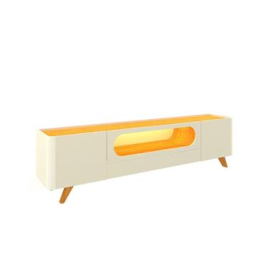 Imagem de Rack Nobre 2.1 com Pés de Madeira Offwhite com Nature - Gelius - Geliu