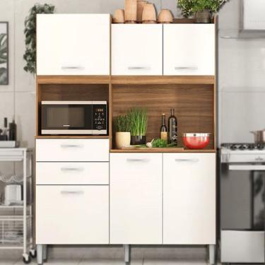 Imagem de Cozinha 6 Portas 2 Gaveta Harmonia 1,33 Demobile - Amendola/Branco - D