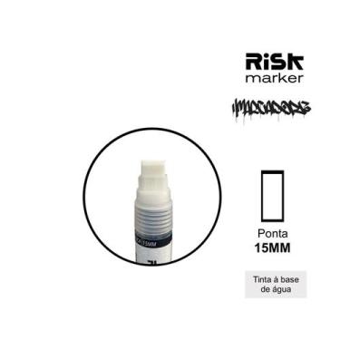 Imagem de Marcador tinta acrílica 15mm Risk marker, Branco tubo transparente