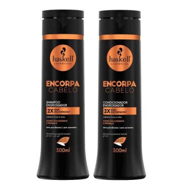 Imagem de Kit Shampoo e Condicionador Engrossador Encorpa Cabelo Haskell 300ml