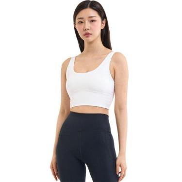 Imagem de Regata de Treino Feminina Under Armour Meridian Fitted Cropped, Branco