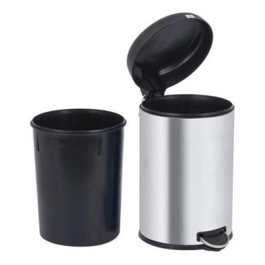 Imagem de Lixeira Multiuso De Inox - 12 Litros - Brinox - Prateado