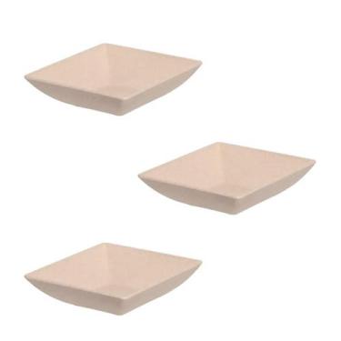 Imagem de 3un prato mini petisqueira quadrado aperitivos bege - EVO