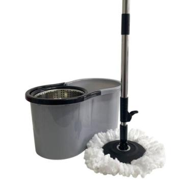 Imagem de Mop Giratório Moderno Com Balde Esfregão Em Inox Microfibra Limpeza Ca