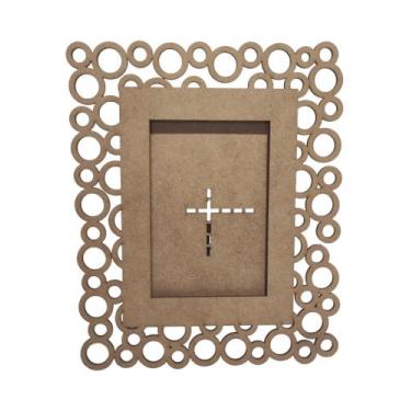 Imagem de Kit 10 Porta Retrato Mdf Cru Foto 10X15 Bolinhas Circulos - Doce Arte 