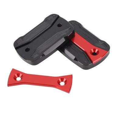 Imagem de Par de Tampas do Reservatório de Fluido de Freio de Motocicleta, Tampas de Cilindro Mestre de Embreagem de Freio de Liga de Alumínio para XMAX 300 125 250 2017 a 2023 (vermelho)