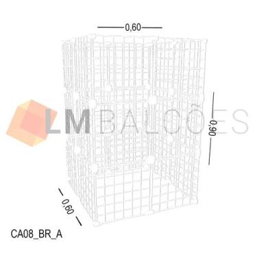 Imagem de Cercadinho Aramado Branco Para Pet - 0,60 X 0,90 X 0,60m - LM Balcoes