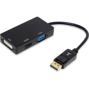 Imagem de Conversor 3 Em 1 Displayport Macho Hdmi Dvi Vga Cabo Fêmea - Fsu