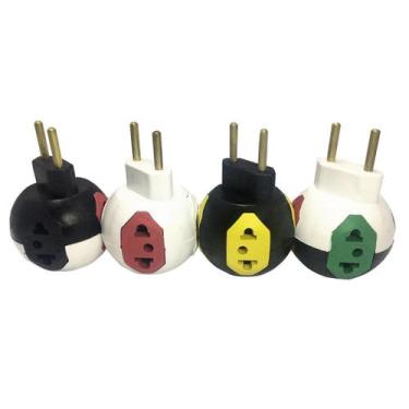 Imagem de Adaptador De Tomada Benjamim Bola 10A/20A/250V C/10Un - Cv Descartávei