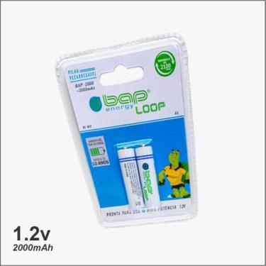 Imagem de Pilha Recarregavel Baploop AA 1.2v 2000mah C/2- Bap2000