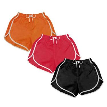 Imagem de Kit 3 Short Praia Feminino Liso Neon Casual Treino Corrida - MP Moda M