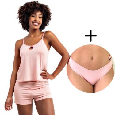 Imagem de Short Doll Alcinha Simples Feminino Roupa de Dormir e Calcinha - Viére