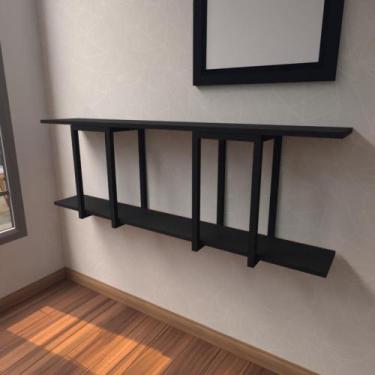 Imagem de Aparador industrial preto moderno cantinho café escritorio simples ban