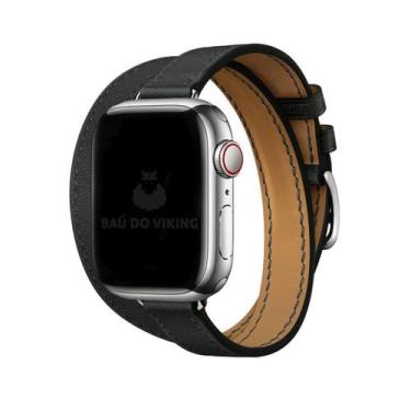 Imagem de Pulseira Double Tour Slim Compatível Com iWatch - Baú do Viking, Preto