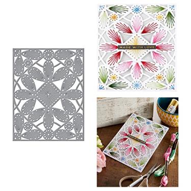 Imagem de Cortes de metal com moldura de pétalas costuradas, moldes de corte de pétalas costuradas, estênceis para bricolage, cartões de scrapbook, matrizes de papel em relevo decorativas para fazer cartões de