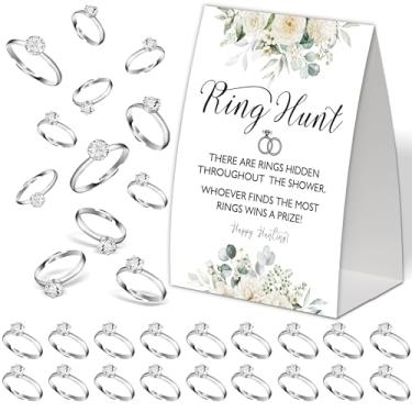 Imagem de Jogos de chá de panela, decoração de chá de panela rosa branca, jogo popular de chá de panela, jogos de festa de noivado, lembrancinhas de chá de panela, anéis de plástico para jogo de chá de panela