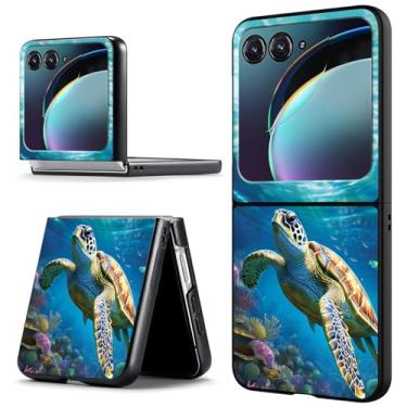 Imagem de ACWDMKH Capa para Motorola Razr Plus 2023/Motorola Razr 40 Ultra capa fina rígida PC ultrafina anti-arranhões à prova de choque capa protetora para Motorola Moto Razr + Plus 2023, tartaruga marinha