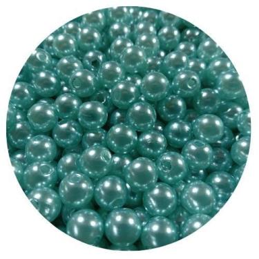 Imagem de 150 pçs Pérola bola lisa azul bebê 8MM p/ bijuterias, colares, pulseir