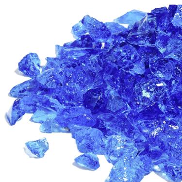 Imagem de GASPRO Vidro de Fogo de 20 Libras para Fogueira de Propano, Rocha de Vidro Decorativa de 1/2 Polegadas para Lareira A Gás, Azul Oceano