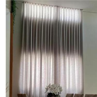 Imagem de Cortina Gaze De Linho 8m X Altura Sob Medida - Trilho Suiço - estilo s