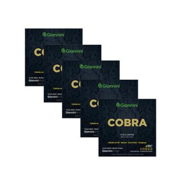 Imagem de Kit 5 Encordoamento Viola Caipira Giannini Cobra GESVM Cobre Prateado 