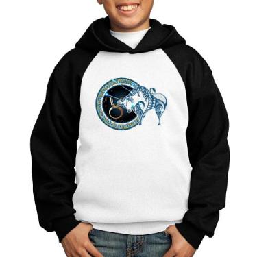 Imagem de Moletom Infantil Signo Touro Astrologia - Foca na Moda, Branco, Preto,