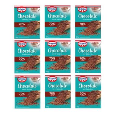 Imagem de Kit c/ 09un Chocolate em Pó 70% cacau 200g cada - Dr. Oetker