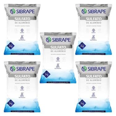 Imagem de Kit 5x Sulfato De Alumínio Sibrape Decantador Impurezas 2kg, Sulfato d