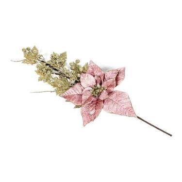 Imagem de Galho com Flor Bico de Papagaio Rose Gold  60CM - Magizi