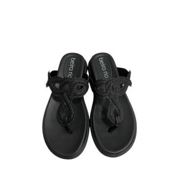 Imagem de Papete Feminina Beira Rio Glitter Brilhos Anatômica, Preto, 35