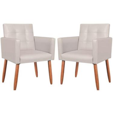 Imagem de Kit 2 Poltronas material sintético para Sala de Espera Decorativa Cade