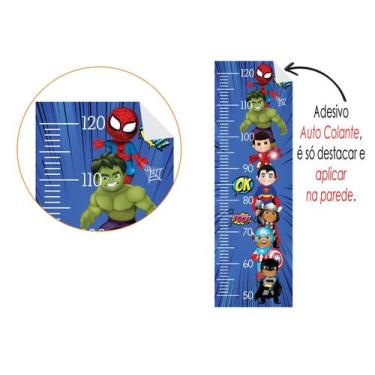 Imagem de Adesivo Herois Regua do Crescimento Parede Quarto Menino Menina Homem 