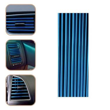 Imagem de Kit 10 Tiras Faixas Saída Difusor Ar-Condicionado Carro Azul - Estilo 