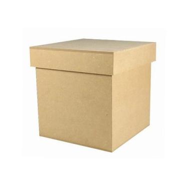 Imagem de Kit 5 Caixa Quadrada Tampa Sapato 10x10x10 Mdf Madeira - ATACADÃO DO A