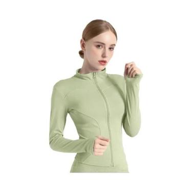 Imagem de Jaqueta de Treino Feminina Slim Fit (S-3XL) - Manga Comprida para Yoga
