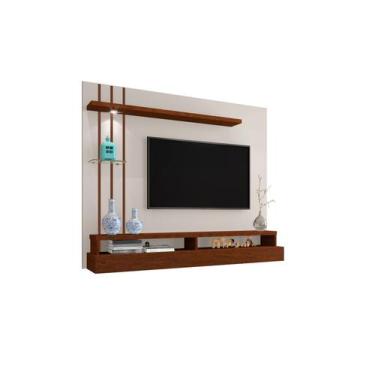 Imagem de Painel Tv Eros Carmolar Para TV Ate 55" Com Nicho E Luminária de Led, 