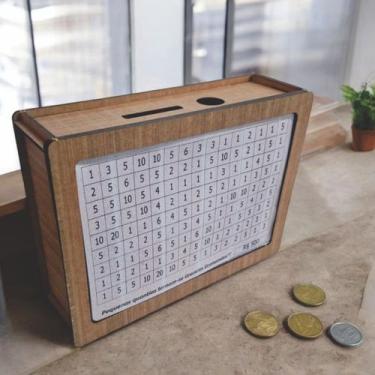 Imagem de Cofrinho Cofre Guardar Dinheiro Woodbox Japones Poupança CLASSICO - IN