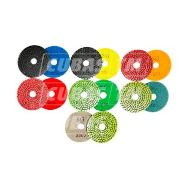 Imagem de Jogo 7 Lixas D Água Diamantada Colorido Polimento Mármore Granito Porc