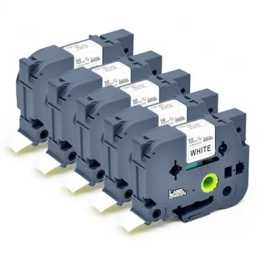 Imagem de Label Orison Compatível com fita adesiva Brother P-Touch TZ TZe Tapes 18 mm 0,7 laminado TZ241 TZe-241 para PTD400 PT-D400AD PT-D450 PT-D600 etiquetadora, preto sobre branco, (3/4 polegadas x 26,2